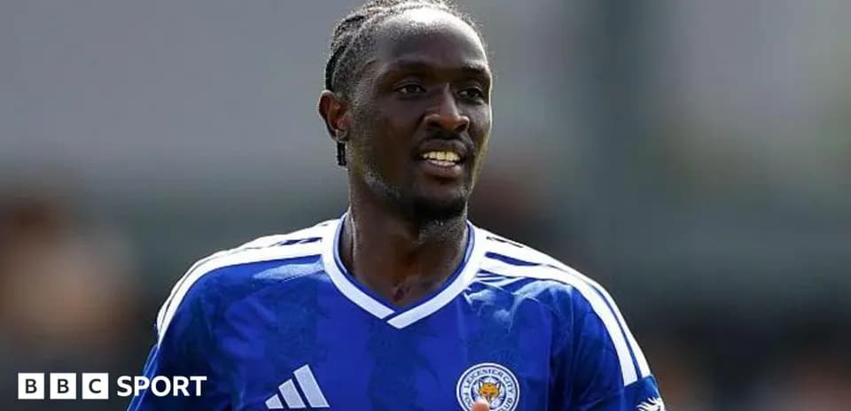 Player in Leicester City kit during training session
