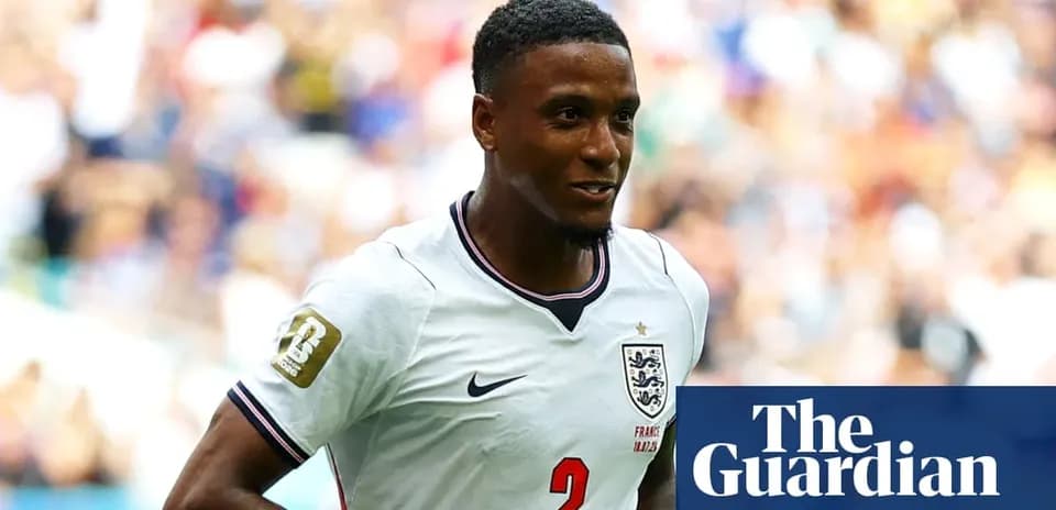 Player wearing England jersey during match celebration