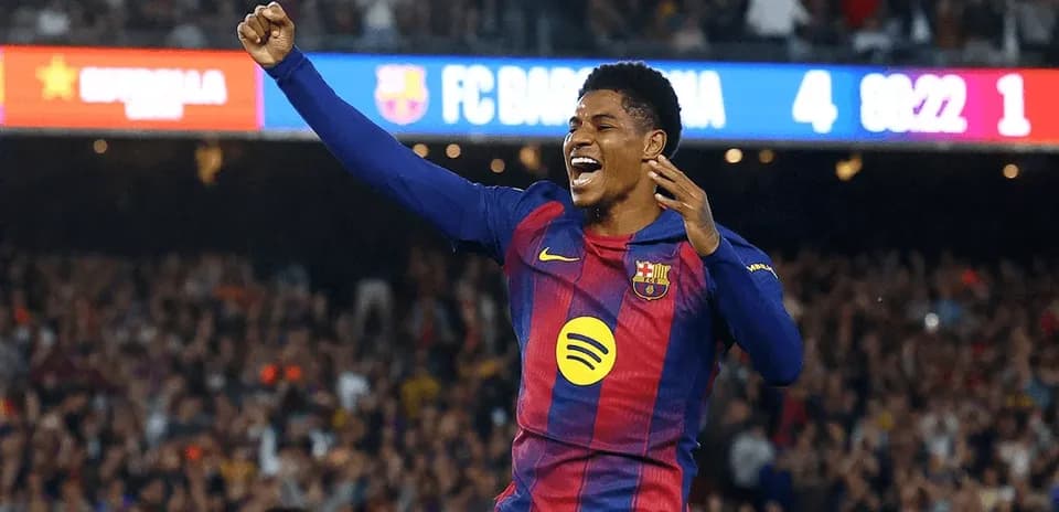 Barcelona player celebrating during a match