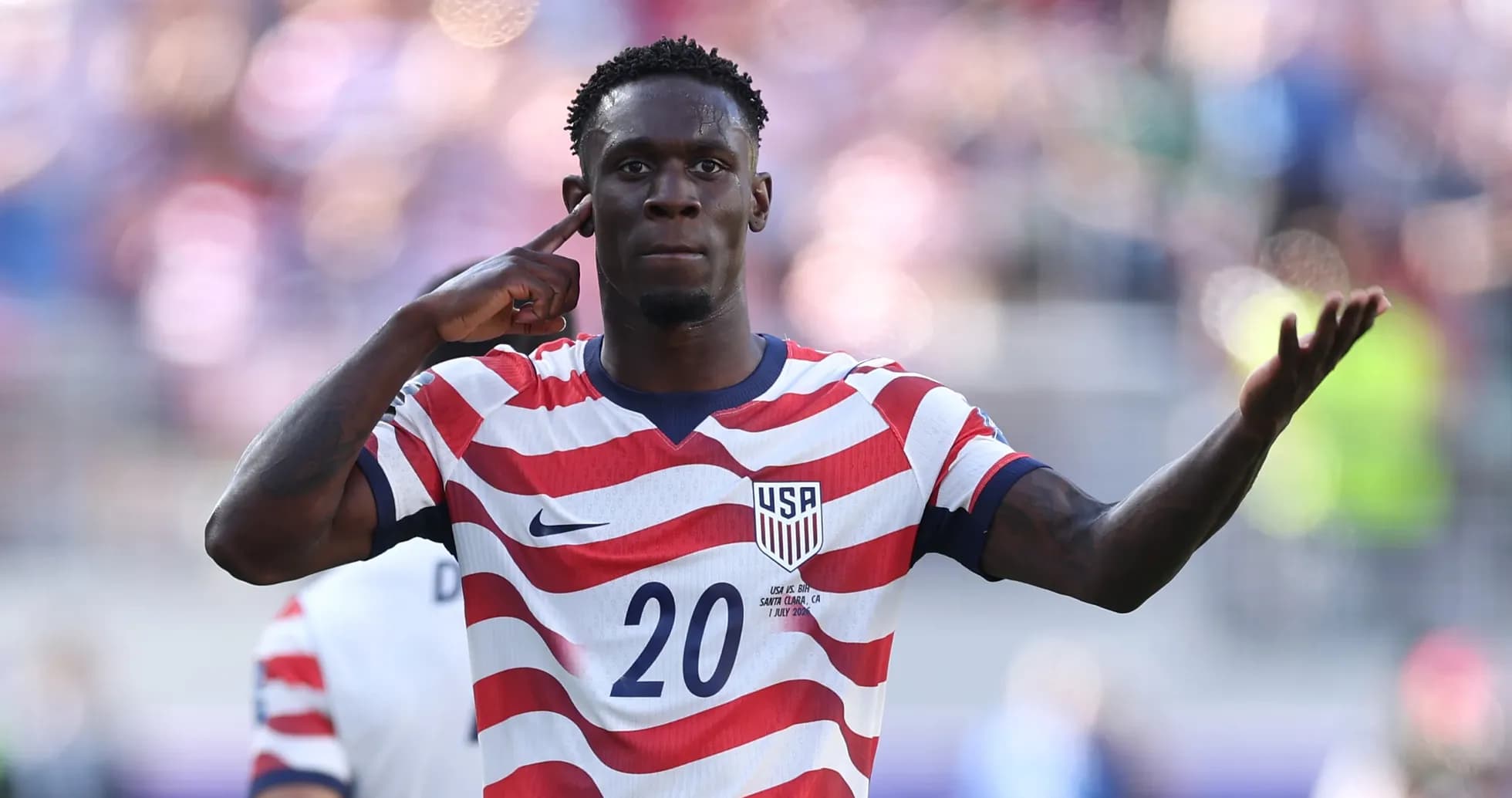 USA player celebrating during World Cup match
