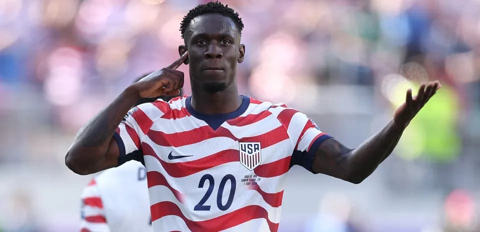 USA player celebrating during World Cup match