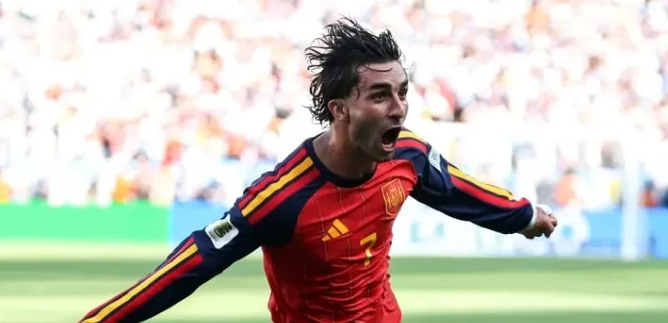 Spanish player celebrating a goal during match