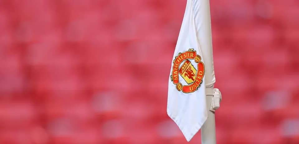 Manchester United corner flag at empty stadium