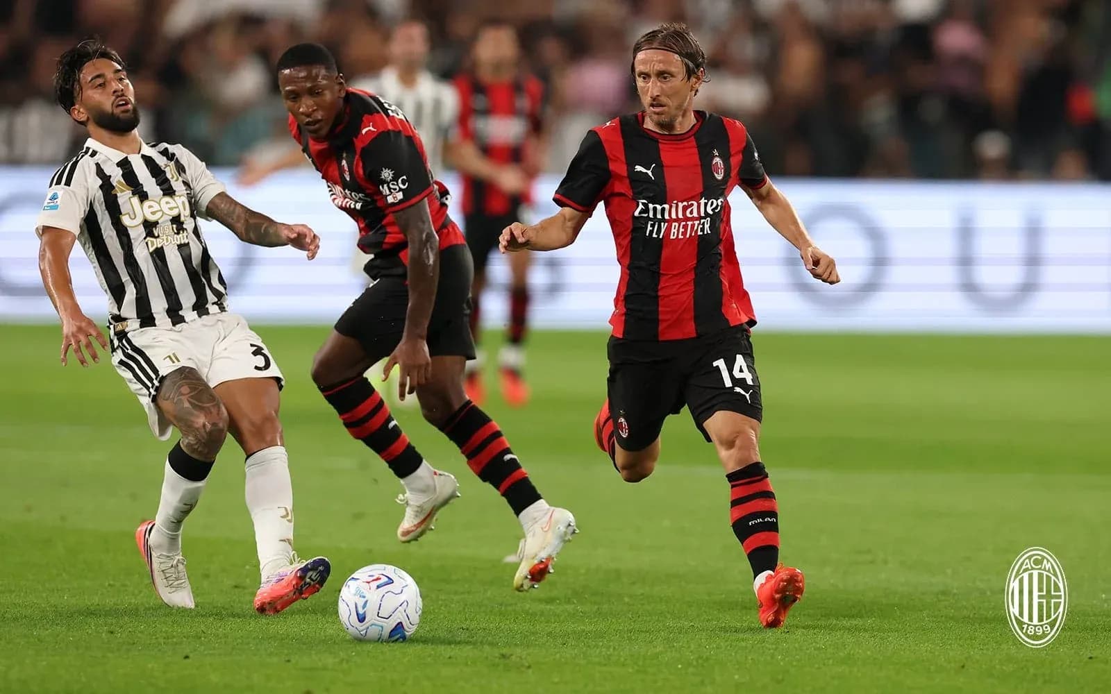 Juventus and AC Milan players during Serie A match
