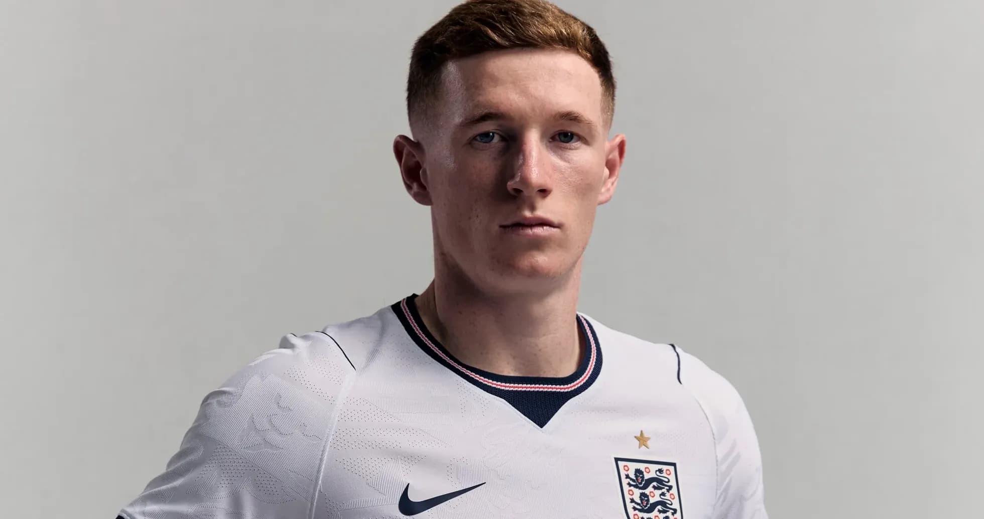 Player in England national team kit portrait