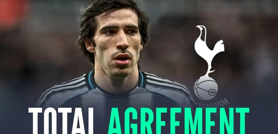Player with text indicating total agreement with Tottenham