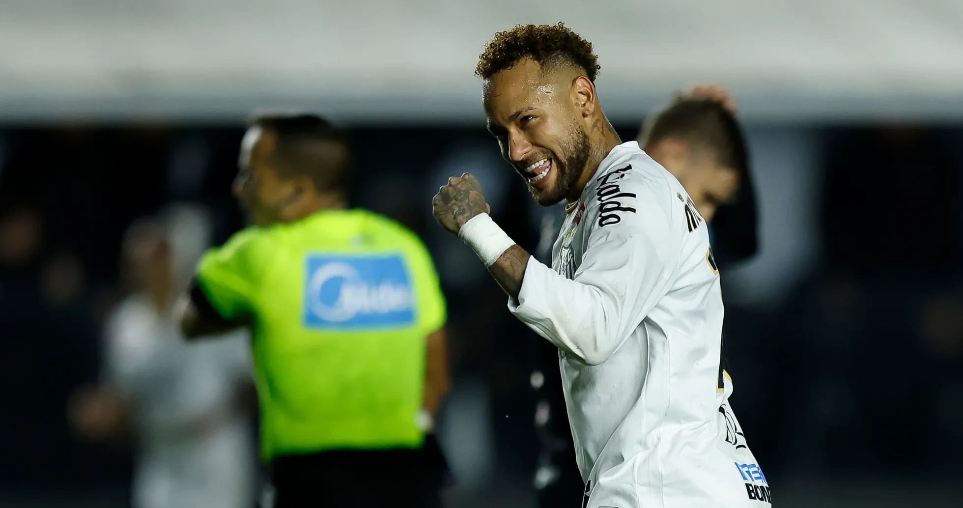 Neymar celebrating a goal during a match