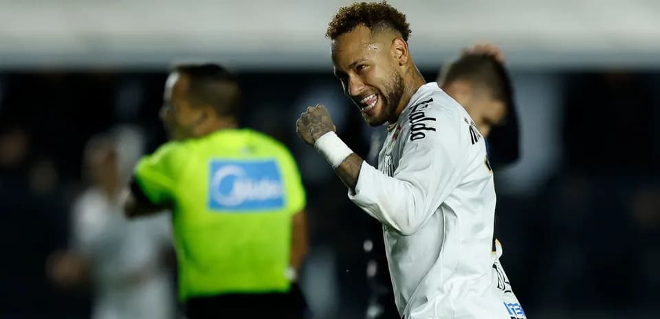 Neymar celebrating a goal during a match