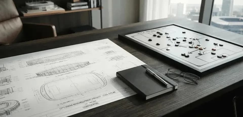 Tactical board and plans on a desk