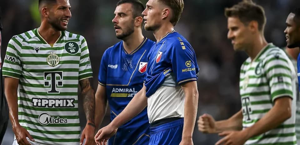 Ferencvarosi TC players during UEFA Europa League match
