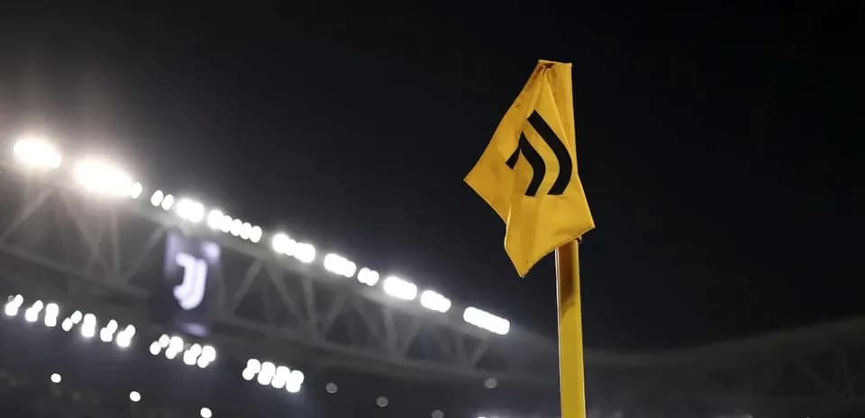 Juventus corner flag at night stadium