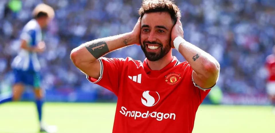Bruno Fernandes celebrating a goal for Manchester United