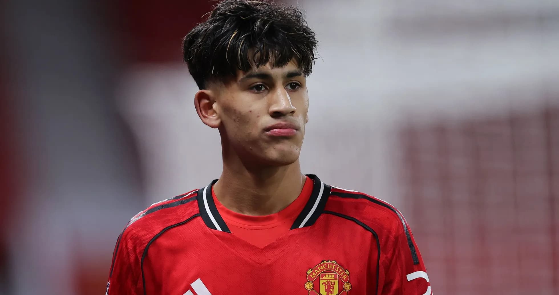 Player in Manchester United kit on the field