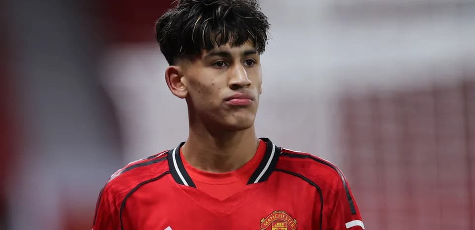 Player in Manchester United kit on the field