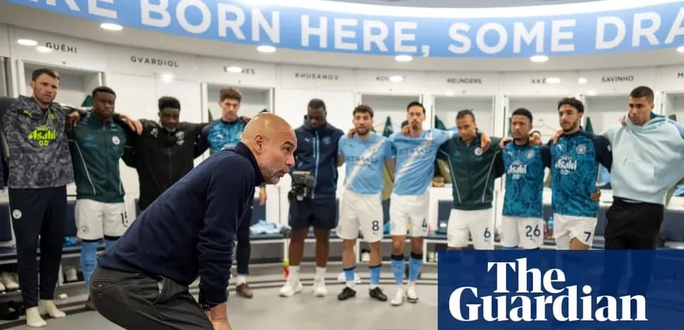 Coach addressing players in locker room before match