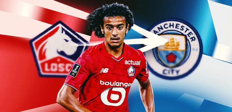 Player in LOSC Lille kit with Manchester City logo
