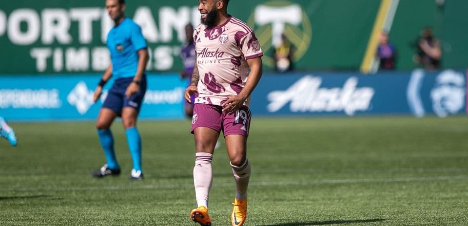 Player celebrating during Town vs Portland Timbers II match