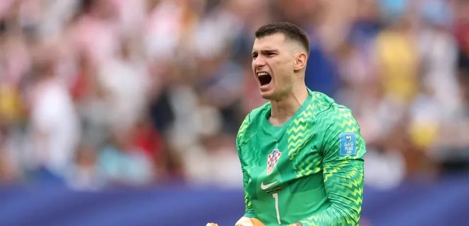 Goalkeeper celebrating during a match for Croatia