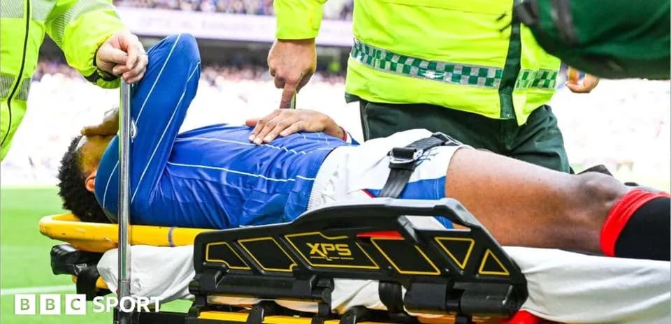 Player being stretchered off by medical staff