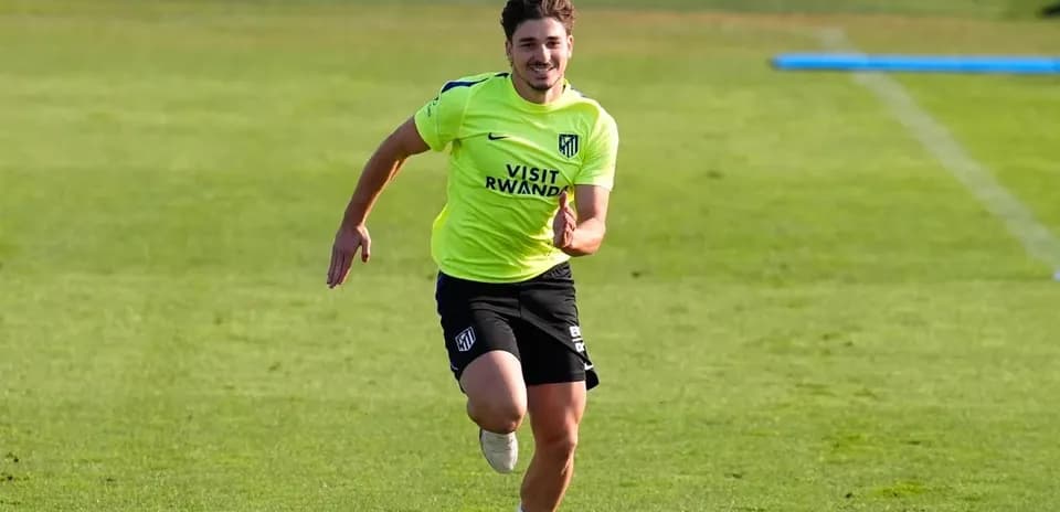 Player running during training session on field