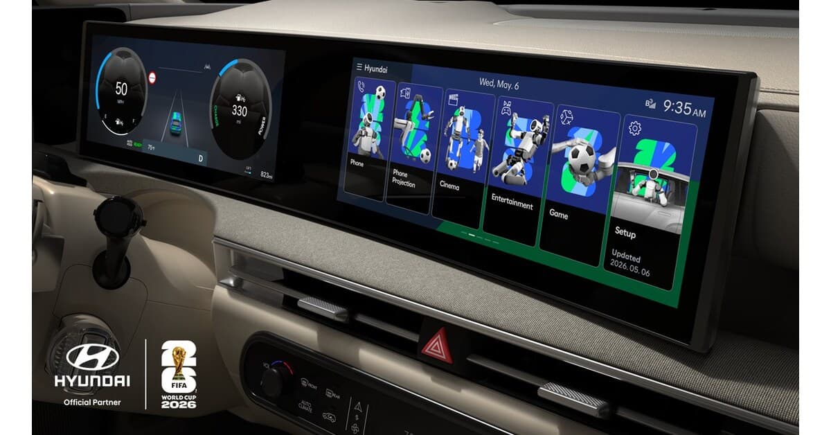 Car dashboard display with navigation and entertainment options