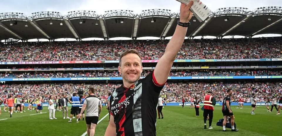 Player celebrating with crowd at Croke Park