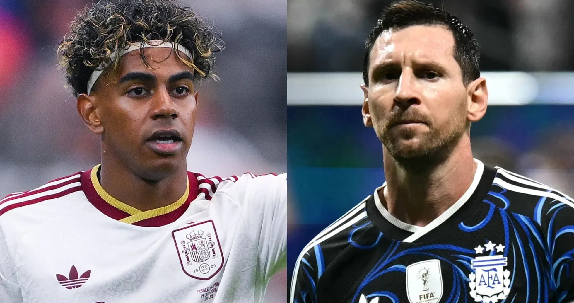 Two football players from Spain and Argentina