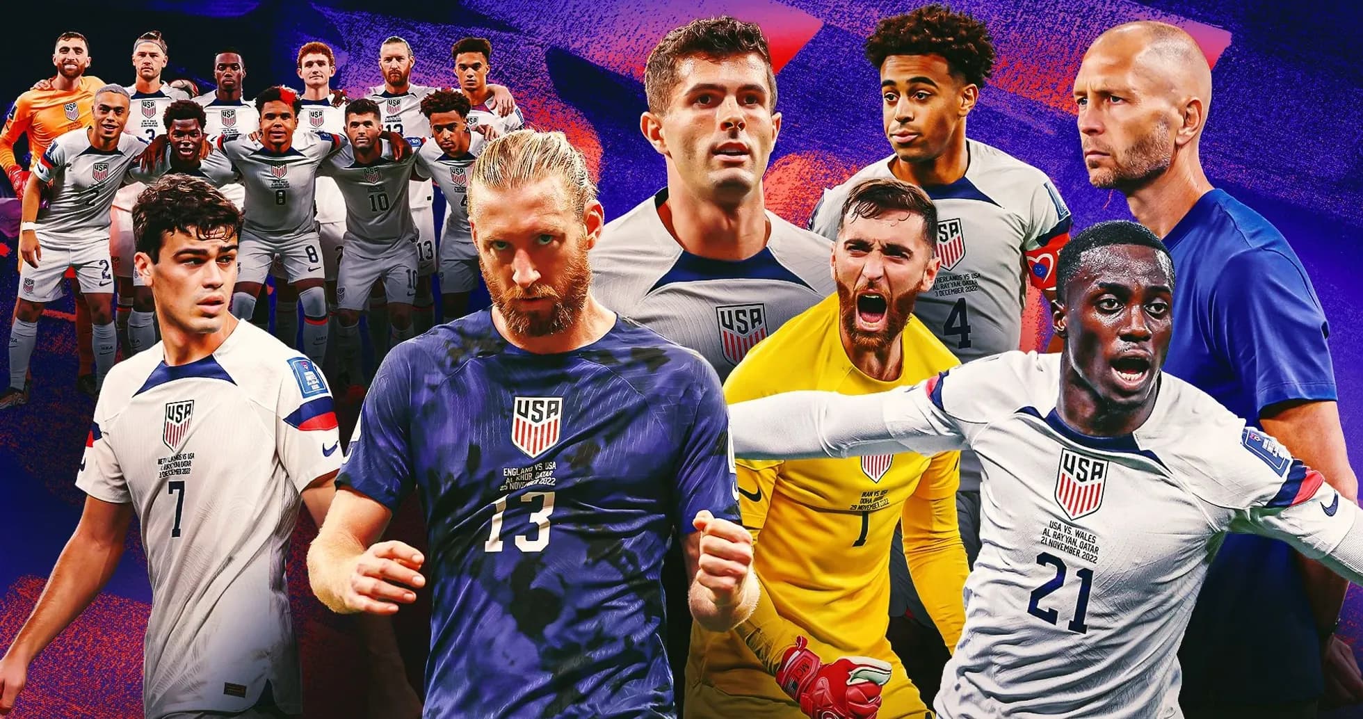 US Men's National Team players in action collage