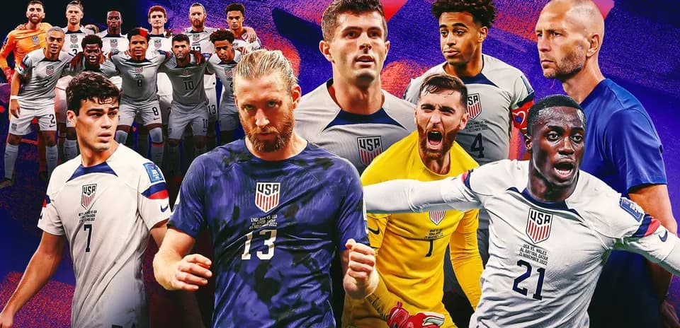 US Men's National Team players in action collage