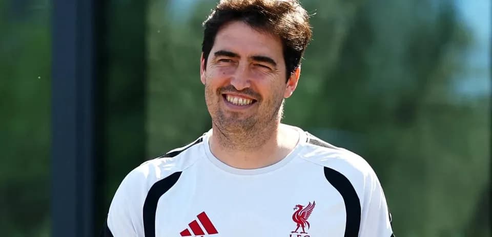Goalkeeper smiling during Liverpool training session