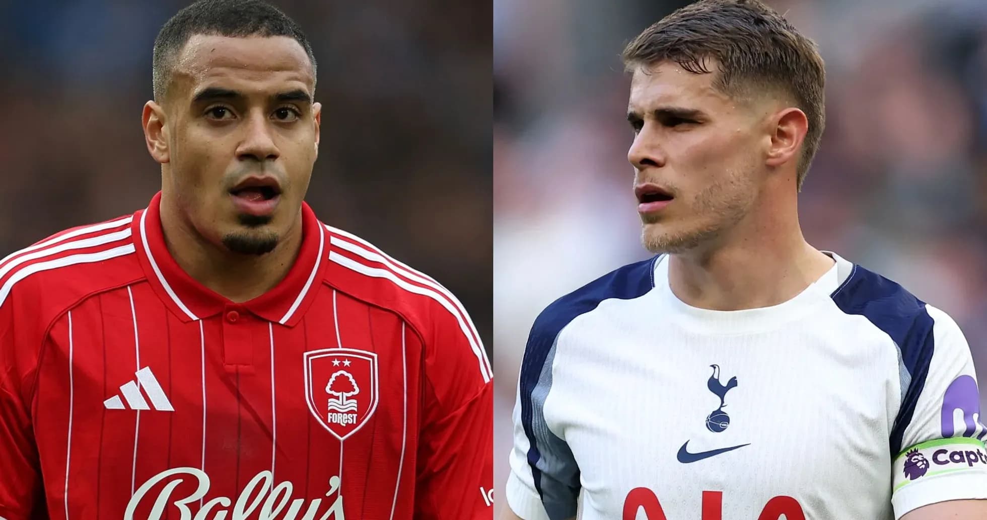 Players from Nottingham Forest and Tottenham Hotspur