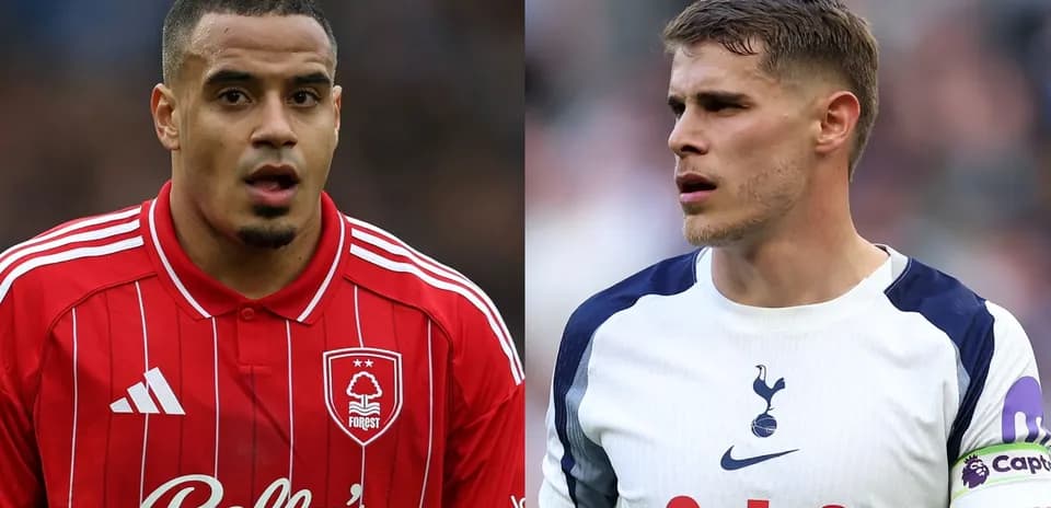Players from Nottingham Forest and Tottenham Hotspur