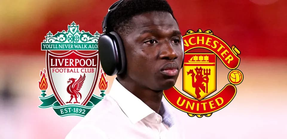 Player wearing headphones with club logos in background