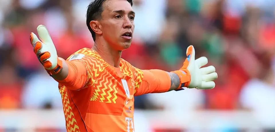 Goalkeeper gesturing during a football match