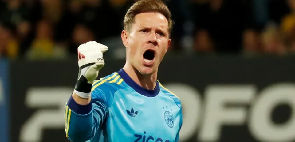 Goalkeeper celebrating a successful save during match