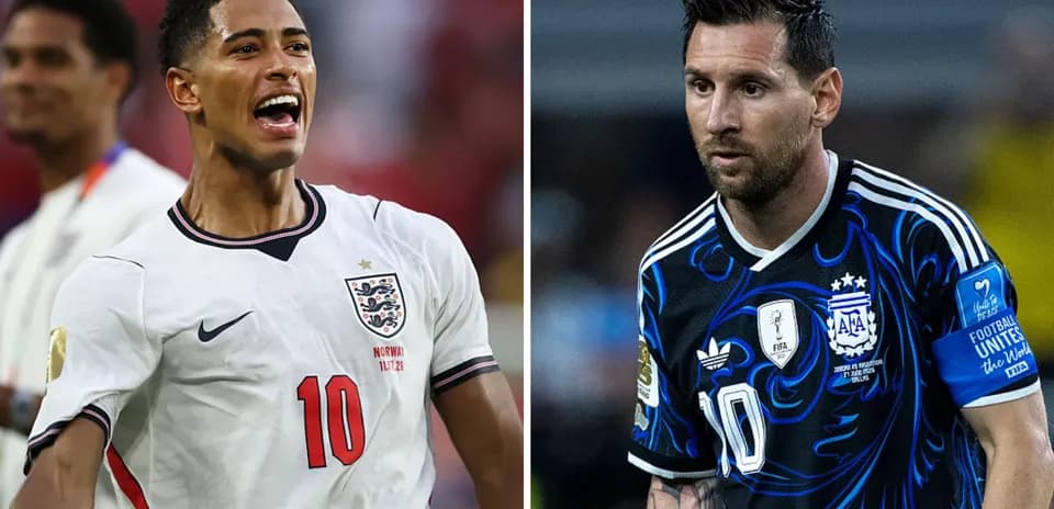 Jude Bellingham and Lionel Messi during match