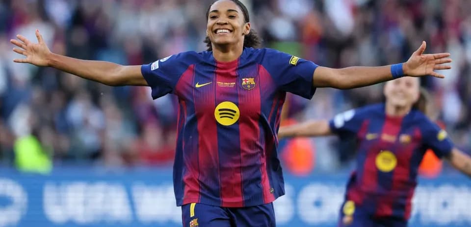 Player celebrating a goal for FC Barcelona