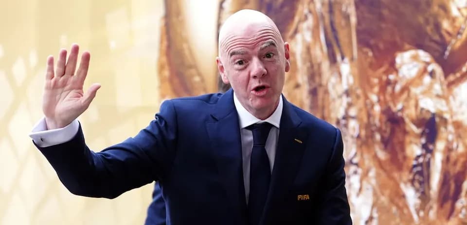 FIFA president gesturing during an event