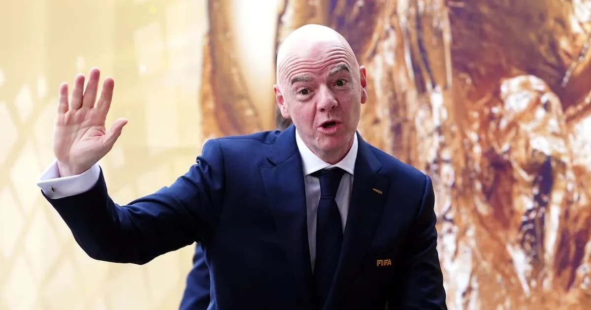 FIFA president gesturing during an event
