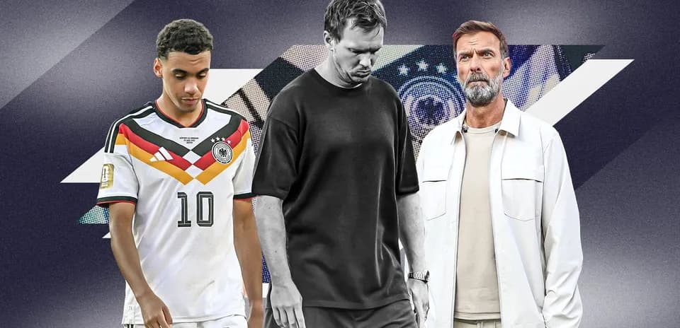 Three individuals in sports attire against a graphic background