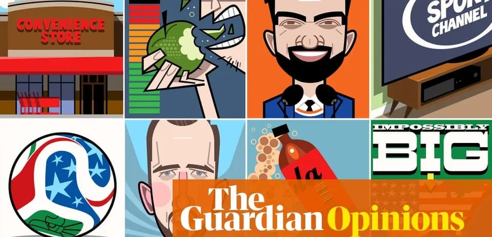Collage of illustrated images related to sports and opinions
