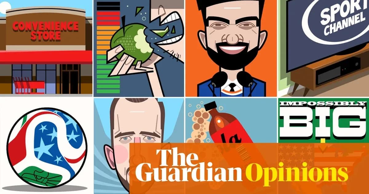 Collage of illustrated images related to sports and opinions
