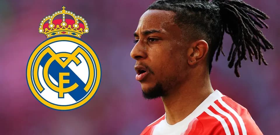 Player with Real Madrid logo in background