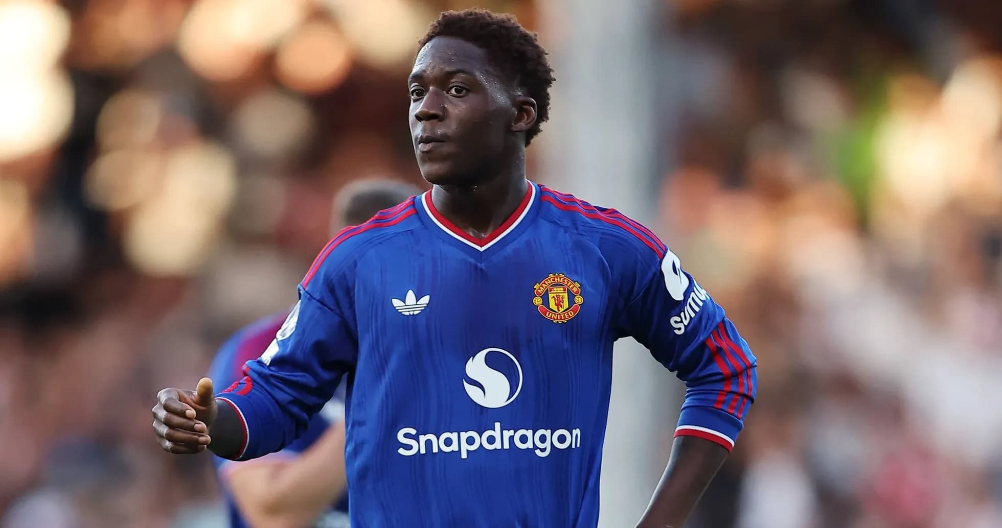 Player in Manchester United kit during match