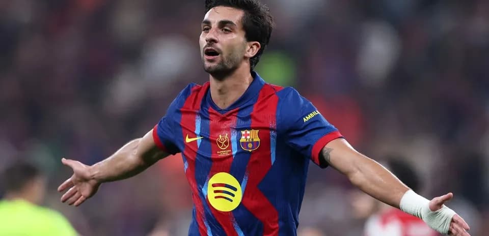 Barcelona player celebrating a goal on the pitch