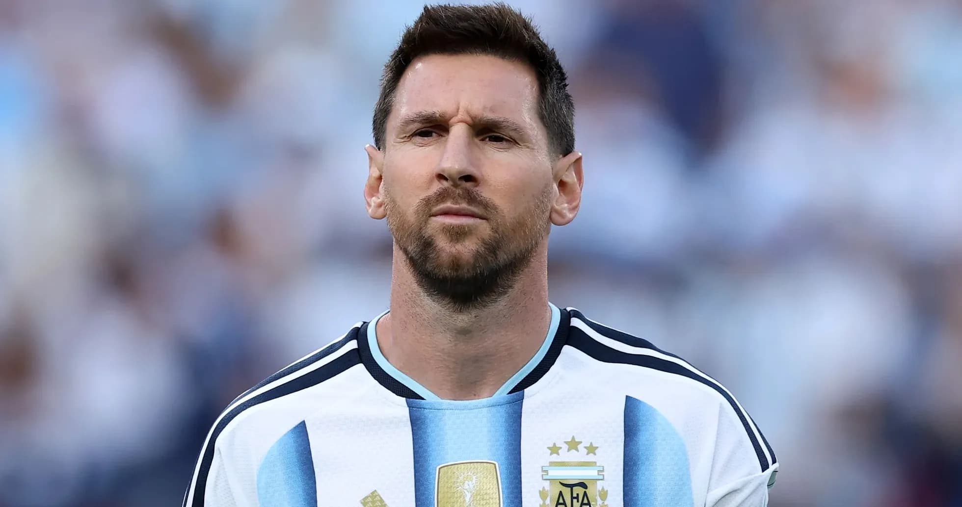 Player wearing Argentina jersey during match