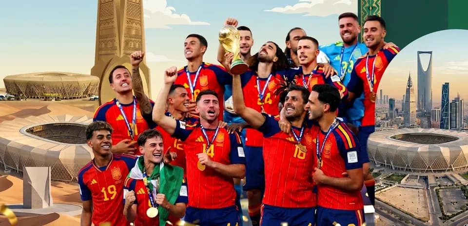 Spain national team celebrating World Cup victory