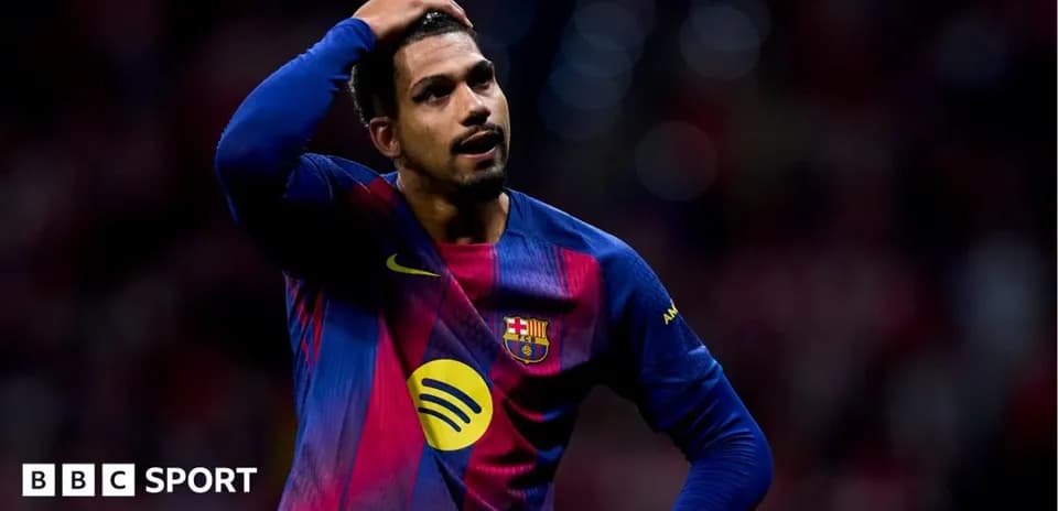 Barcelona player showing frustration during match