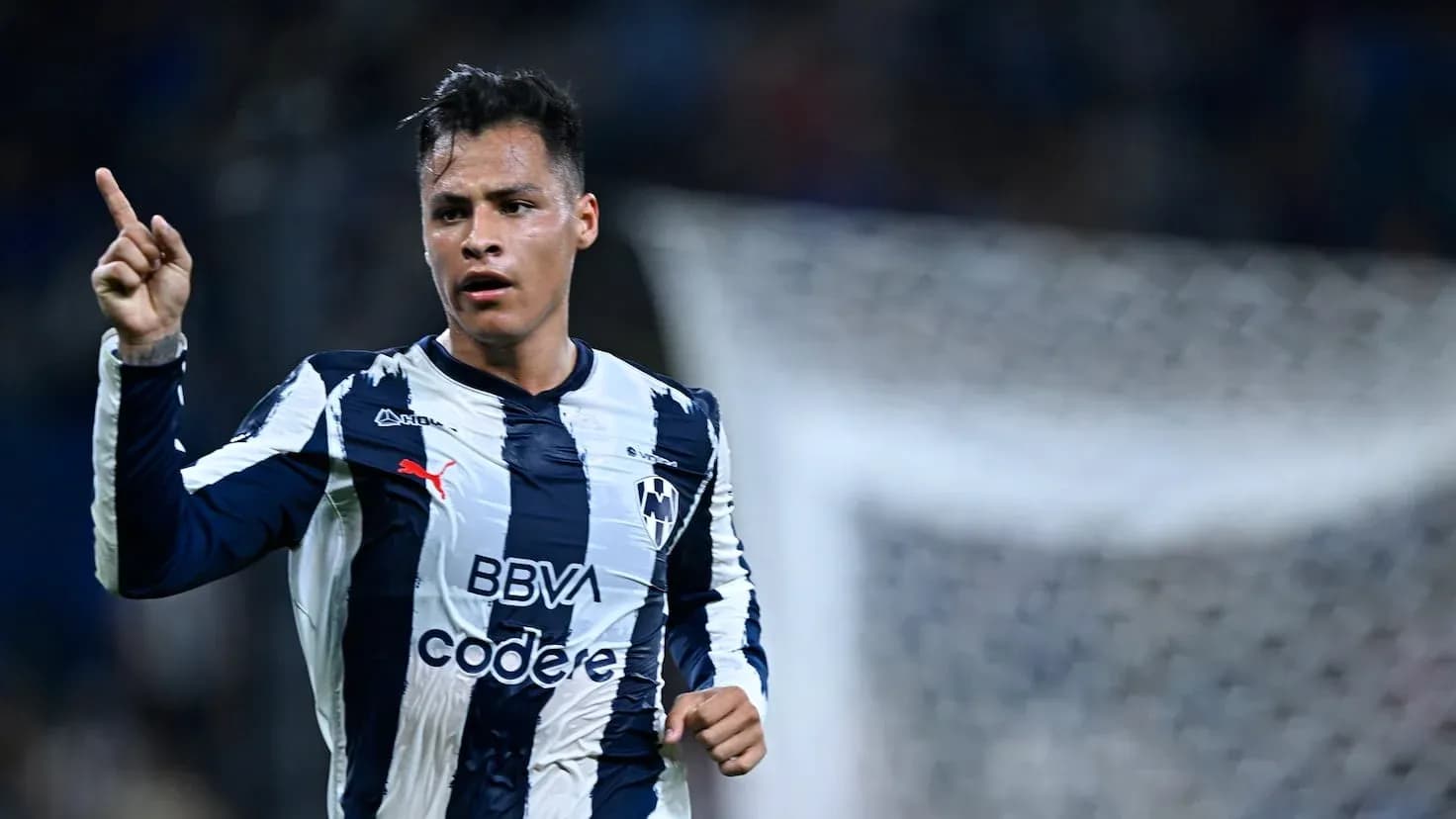 Monterrey player celebrating a goal during match
