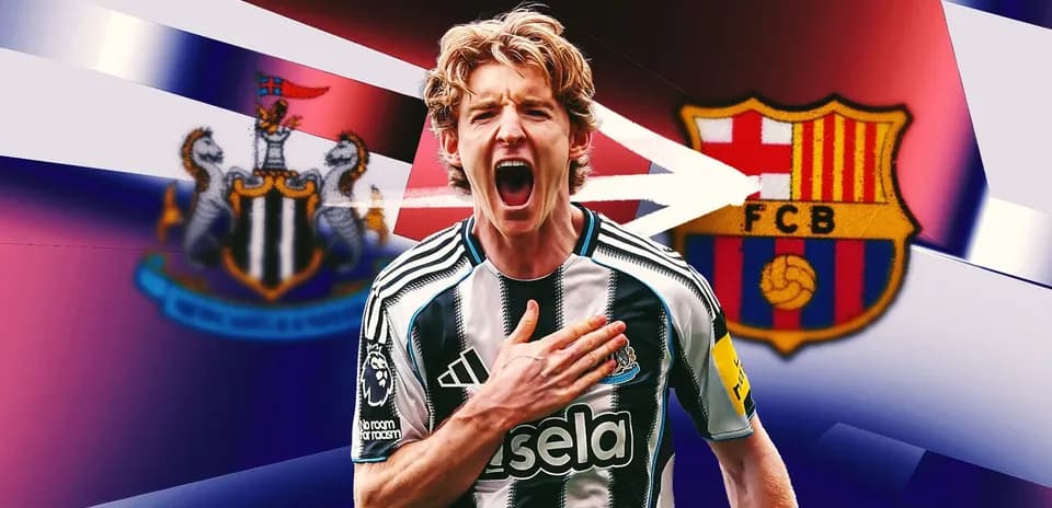 Player celebrating in Newcastle United kit with logos